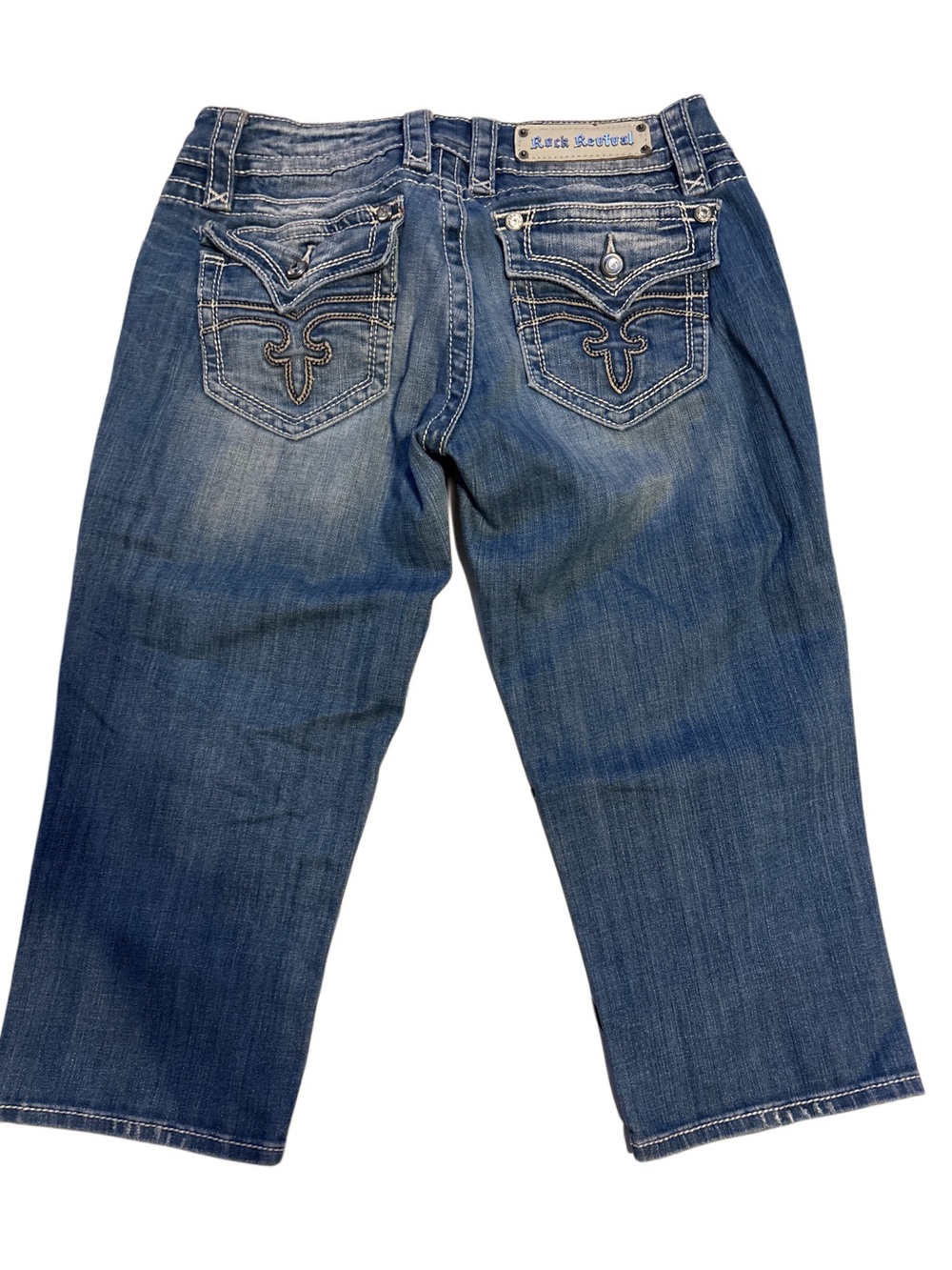 Rock Revival Women's Dark Wash Cropped Jeans - Blue - Picture 2 of 6